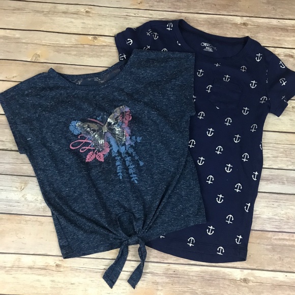 Cherokee Girls Shirt Sizes M 7//8 NWT Blue /& White Tie front